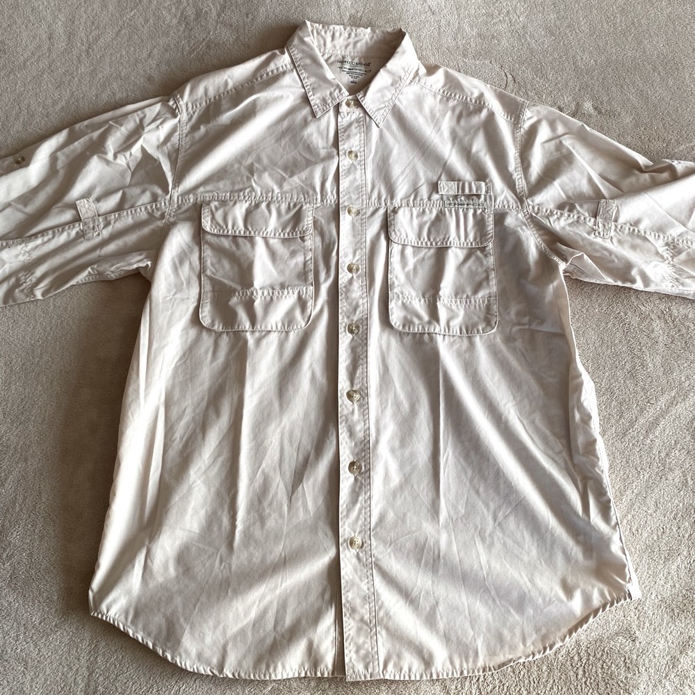 Exofficio Men’s Insect Shield Adventure Shirt Cream Colored Size L